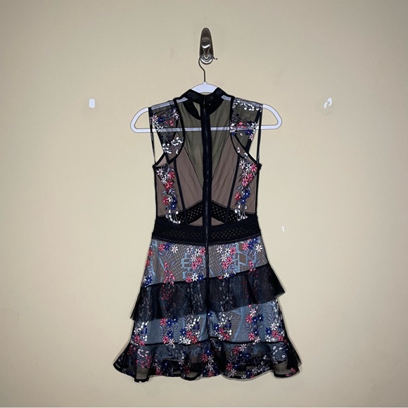 Self-Portrait Floral Vine Overlay Layered Ruffle Dress Worn by Hillary Dress - Picture 14 of 15